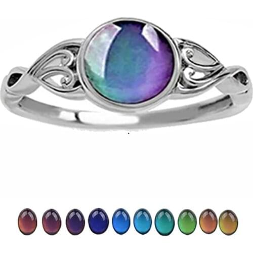 2021 Vintage Color Changing Rings Women Men Emotion Feeling Changing Color Mood Temperature Couple Ring Creative Jewelry