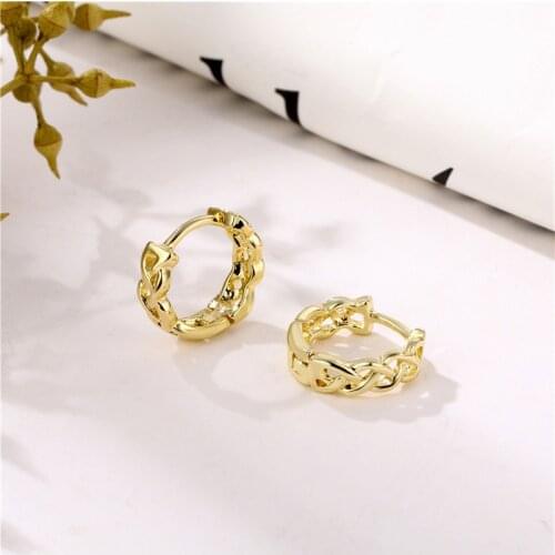 Vintage Hollow Chain Cross Earrings Fashion Gold Color Small Hoop Earrings For Women Hip Hop Jewelry Punk Metal Wedding Earrings
