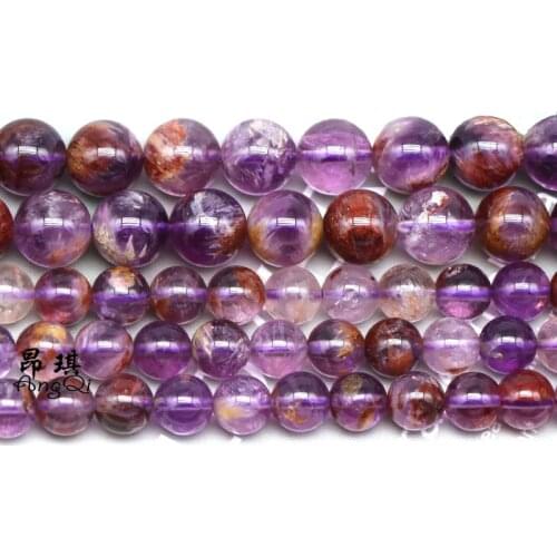 High Quality Natural Purple Ghost Quartz Beads 6-12mm DIY Accessory Gem stone Spacer Beads For Jewelry Making Amethysts Bracelet