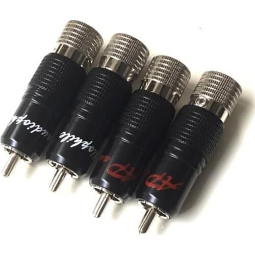 4pcs Hi-End HiFi Audio Rhodium plated RCA terminal Audiophile RCA Connector No Solder for Interconnect RCA cable