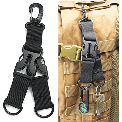 Nylon Webbing Backpack Clips Ribbon Camping Attach Belt Clip Kit Carabiner Strap Clasp D Hanging Safe Climbing Buckle