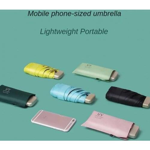 Sun umbrella ladies ultra-compact umbrella, vinyl umbrella, dual-use pocket, sun protection and UV protection, 50% off umbrella