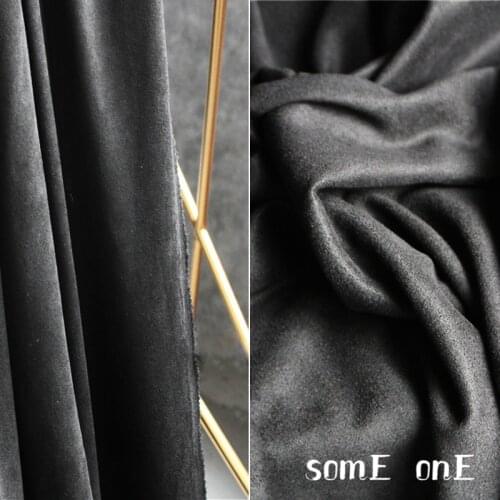 Suede Fabric Black Faux Suede Fleece DIY Sofa Pillow Decor Autumn Winter Coat Clothes Dress Designer Fabric 0.2mm