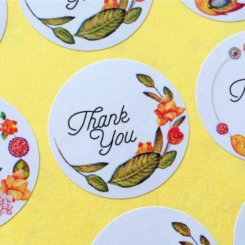 120pcs/lot Thank you Circular Adhesive Baking Seal Sticker students' Gift Label Stickers For Party Favor Gift Bag Candy Box Deco