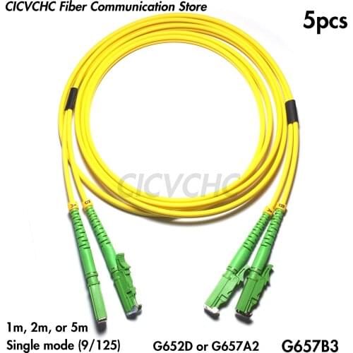 5pcs LSH/APC-LSH/APC(E2000) G652D G657A2-LSZH Duplex 3.0mm 1m, 2m, or 5m Optical Fiber Patchcord/Jumper