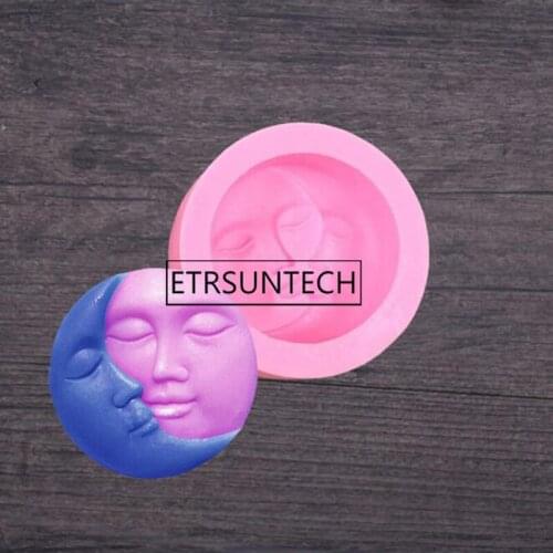 50pcs Sun and Moon Face Silicone Mold Craft DIY Fondant Chocolate Soap Mold Handmade Cake Decoration Tools