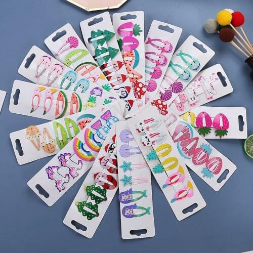 6Pcs/Set New Metal Mini Hair Clip Cute Shape BB Clips Girls Hairpins Kids Headwear Children Accessories Hair Pins For Kids