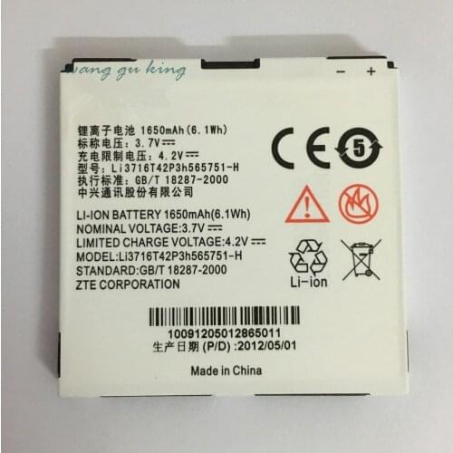 3.8V 1650mAh Li3716T42P3h565751-H For ZTE N880E N860 N855D U885 U880E V889D V880E Battery