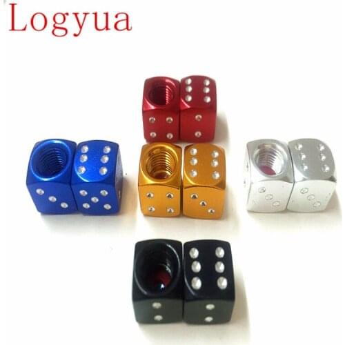1000 X Aluminium Dice Gold Sliver Black Red Blue Car Motorcycle Bike Tire Valve Cap Tyre Air Valve Stem Dustproof Caps For Cars