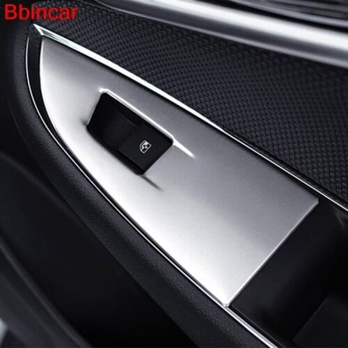 Bbincar For Chevrolet Cruze 2017 2018 LHD Stainless Steel Matte Interior Armrests Door Bowl Cover Trim Door Panels Parts 4PCS