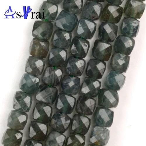 High Quality Genuine Natural Stone Faceted Green Aventurine Beads For Jewelry Making Square Loose Spacer Beads DIY Bracelet 15"