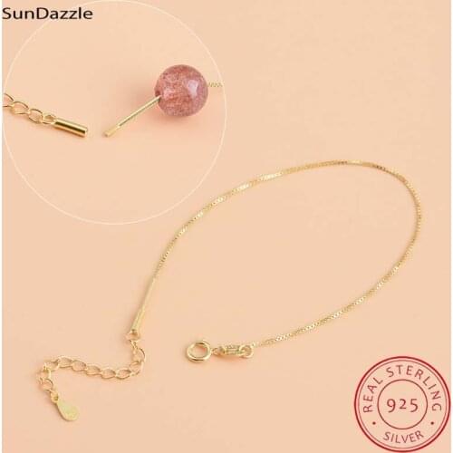 Real Pure Solid 925 Sterling Silver Chain Necklace Bracelet Anklet With Screw Gold DIY Jewelry Making Findings Women Box Chains