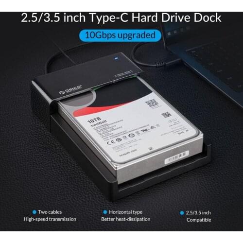 ORICO 6518C3-G2 2.5/3.5 inch HDD Case SATA 10Gbps To USB 3.1 Gen2 Type-C HDD Box SSD Adapter Hard Disk Drive External Enclosure