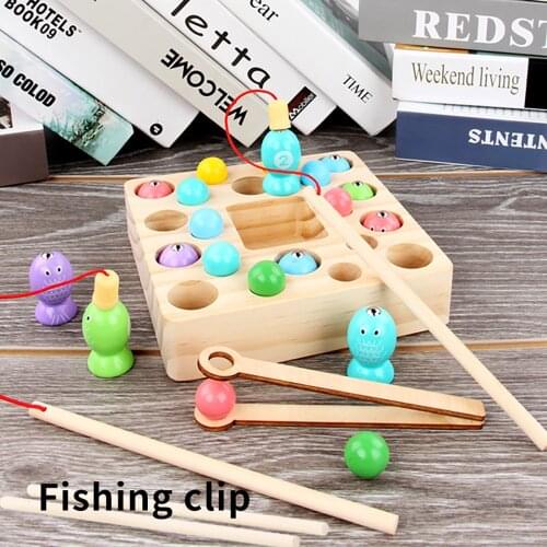 Kids Childrens Magnetic Fishing Toy Numeral Magnet Fish Toys For Girls Boys Baby Montessori Educational Wooden Fishing Game Toy