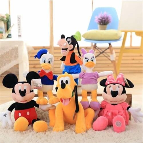 30/40/50cm Disney Mickey Mouse Minnie Donald Duck Daisy Goofy Pluto Animal Stuffed Plush Toys Doll Birthday Gift For Children