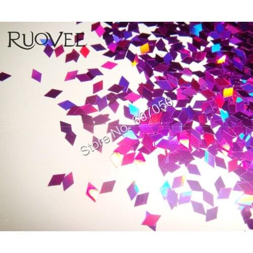 Nail Laser Holographic Dark Purple Color 2MM Diamond rhombus Glitter Paillette Spangles Shape for DIY Nail Art Decoration
