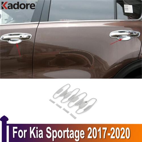 For Kia Sportage 2017 2018 Chrome Side Door Handle Bowl Cover Trim Car Styling Protective Sticker Exterior Accessories