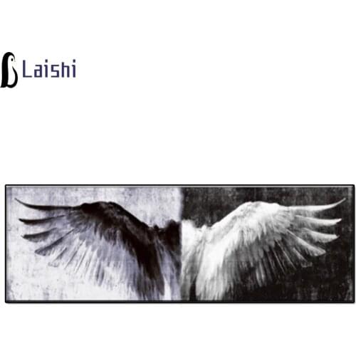 5D Large-size decorative painting, black and white wings round diamond painting diamond embroidery home decoration new year gift