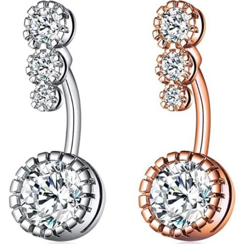 Belly Button Buckle Rings Zircon Piercing Navel Earring Sexy Body Jewelry Belly Navel Ring Piercing Stud Body Jewelry Women