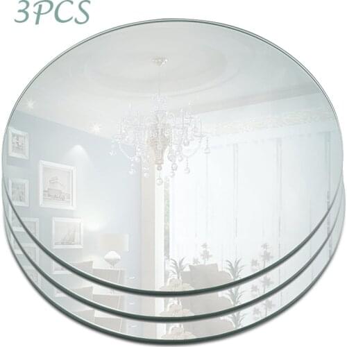200mm Round Mirror Glass Tray for Wedding Decorations Decor Candle Tray Plate for Baby Shower Parties Centerpieces 2mm thickness