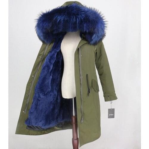Winter Jacket Women Brand 2020 Waterproof Outerwear X-long Parka Real Fur Coat Natural Raccoon Fur Hood Real Rabbit Fur Liner