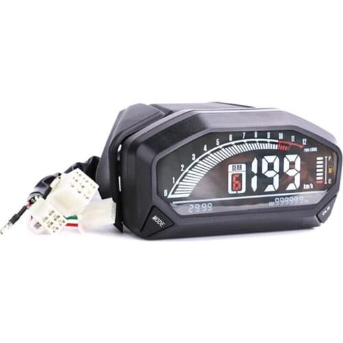 Motorcycle Universal LCD Meter Speedometer 6-Speed HD Digital Display Odometer Tachometer with Sensor Accessories