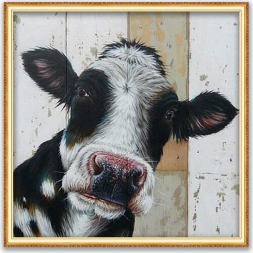 Animal Cow DIY Cross Stitch Embroidery 11CT Kits Needlework Craft Set Cotton Thread Printed Canvas Home Decoration On Sale Room