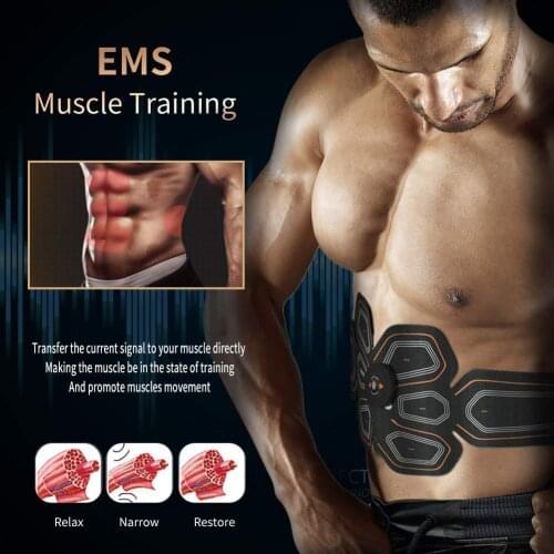 EMS Waist Fitness Abdominal Muscle Stickers Fitness Device Smart Charging Abdomen Trainer brazo y pierna