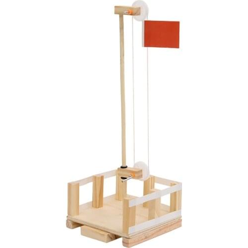 Science technology diy red flag lifting platform children handmade invention materials package students science experiment toys