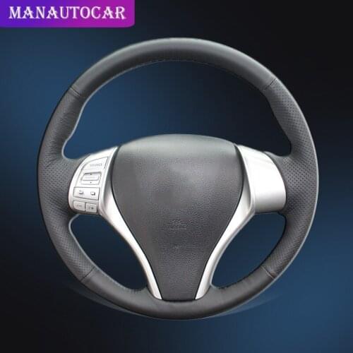 Car Braid On The Steering Wheel Cover for Nissan Teana 2013-2018 Altima 2013-2018 X-Trail 2014-2017 Qashqai Auto Car-styling