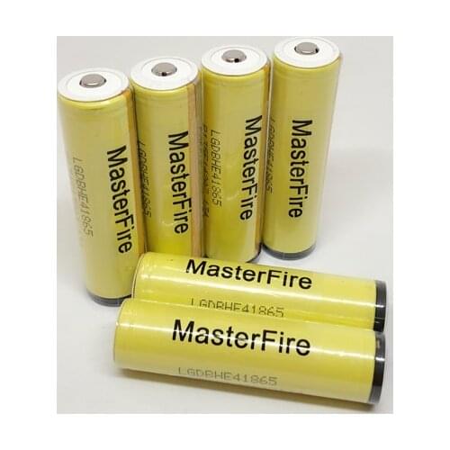 MasterFire Original Protected HE4 2500mah 18650 3.7V 35A High Drain Rechargeable Battery Lithium Batteries Cell For Flashlights