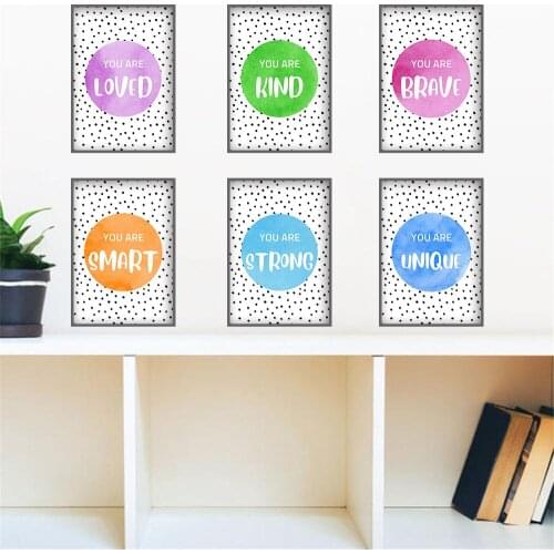 Print Kids positive affirmation wall art poster printables pastel rainbow colored room decor children playroom ideas pastel baby