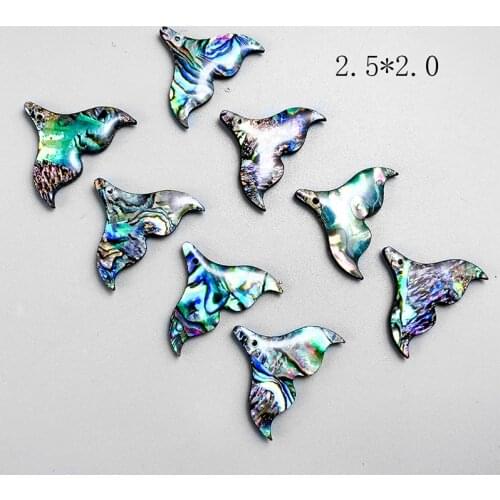 5PCS Abalone Natural Shell Fish Tail Pendants Charms Mother of Pearl Shell for DIY Jewelry Making 25*20mm Fishtail Seashell Gift