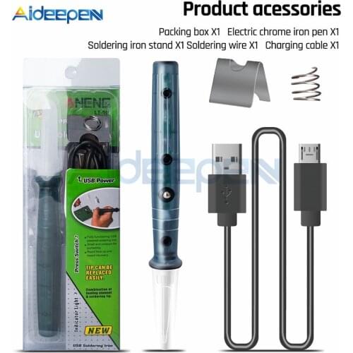Mini Portable USB Soldering Iron Professional Electric Soldering Irons Rapid Heating Tools For DIY Soldering Jobs With Indicator