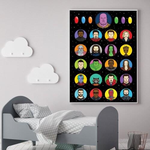 Marvel Moive Superhero Avengers Thanos Poster Printing Canvas Painting HD Print Wall Art Pictures For Living Room Decorative