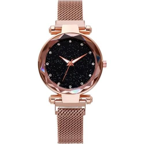 Luxury Womens Lodestone watches Ladies fashion Ultra-thin rhinestone analog quartz watch Female Stainless Steel Belt Reloj Mujer