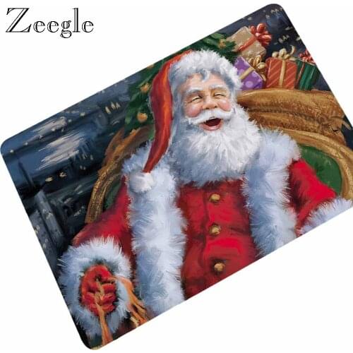 Zeegle Christmas Doormat Floor Mat Anti Slip Rubber Bathroom Doormat Shower Mat Hallway Carpet Waterproof Soft Indoor Door Mat