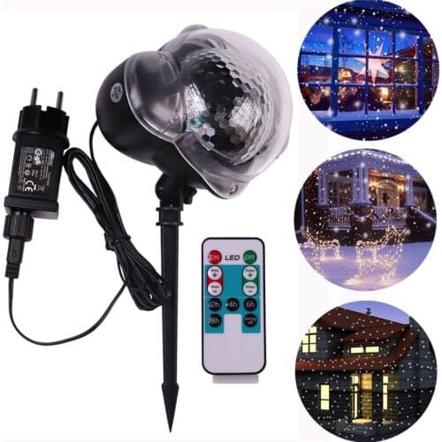 Christmas Snowflake Projector Lights Moving LED Snowfall Projection Lamp Outdoor Waterproof Landscape Decorative Party Lighting