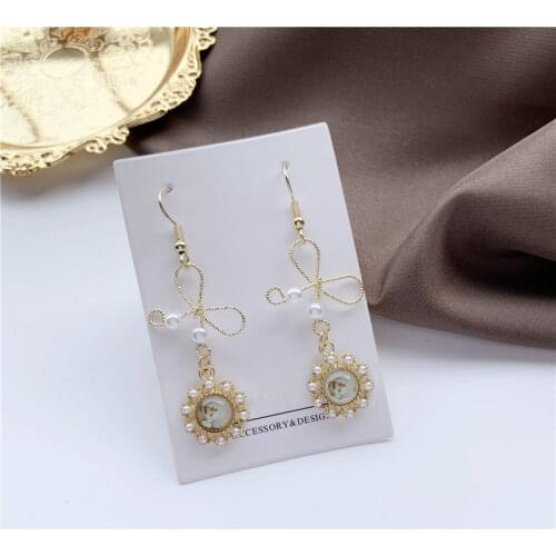 Girls Imitation Pearls Bowknot Clip on Earrings Simple Fairy Korean Earrings 2020
