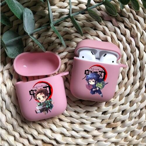 Cute Japan Anime Demon Slayer pink TPU silicone Bluetooth Airpod Case For Airpods 1/2 Airpods pro 3 soft cover