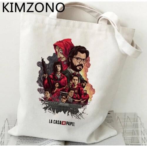 La Casa De Papel shopping bag bolsa grocery jute bag shopping eco bolsas de tela bag net woven reusable sacola custom