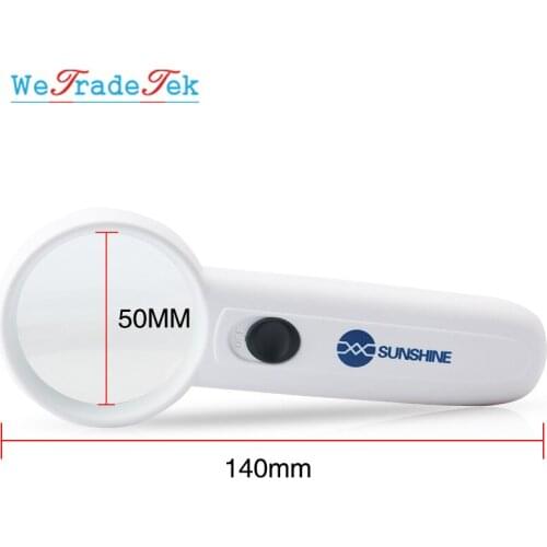 Portable 5X HD Magnifying Glass With LED Light Reading Map Newspaper Magnifier Jewelry Loupe Phone Repair Tool