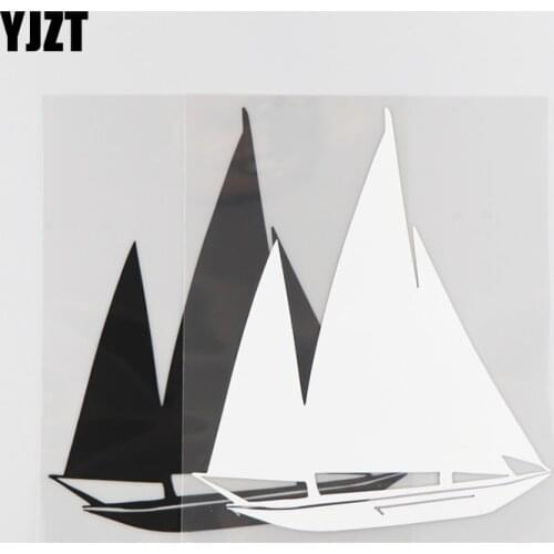 YJZT 13.9CM*17.3CM Sailboat Car Sticker Decoration Vinyl Decal Pattern 1A-0087