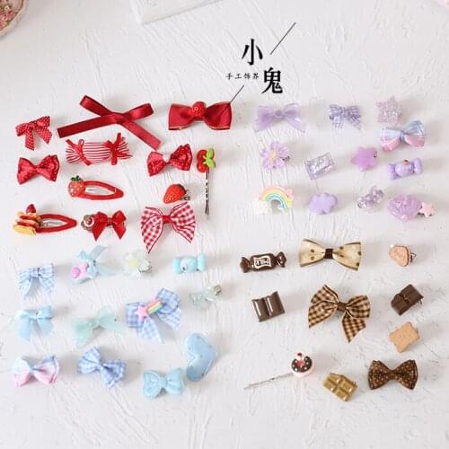 Lolita Pink Blue Ci Sweet Mother Bow Edge Clamp Dessert Maca Red Strawberry Hairclip Headdress Edge Clamp Lo Mother