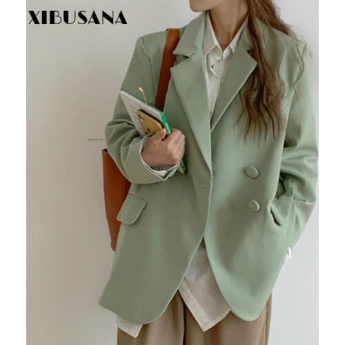 Women Spring Autumn Loose Street Wear Blazers Jackets 2021 New Korea OL Style One Button Suits Coats Mujer Outwear Fashion