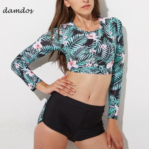 Bikini 2019 Women Swimwear Two Piece Suit Beach Dress Cover Ups for Women Long Sleeve Girl Summer Swim Clothes Wear Bathing Suit