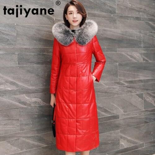 Real Genuine Leather Jacket Fox Fur Collar Heepskin Down Coat Autumn Winter Coat Women Clothes 2020 Korean Vintage Stops ZT3722