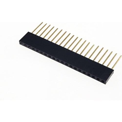 0.100 in 1x20 P 20 Pin 2.54 mm Female Header Single Row Vertical Through Hole Tail Length 11.0 mm For PC/104 application