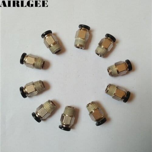 10 Pcs 1/8" PT Male Thread 4mm Push In Joint Pneumatic Connector Quick Fittings
