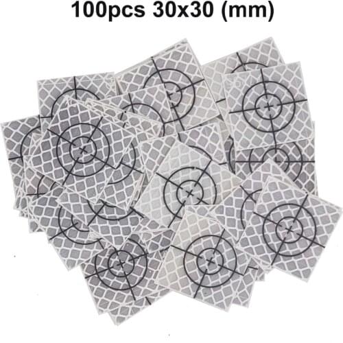 100pcs Reflector Sheet 30 x 30 mm ( 30x30 ) Reflective tape target for total station , Silver Retro Reflective Target